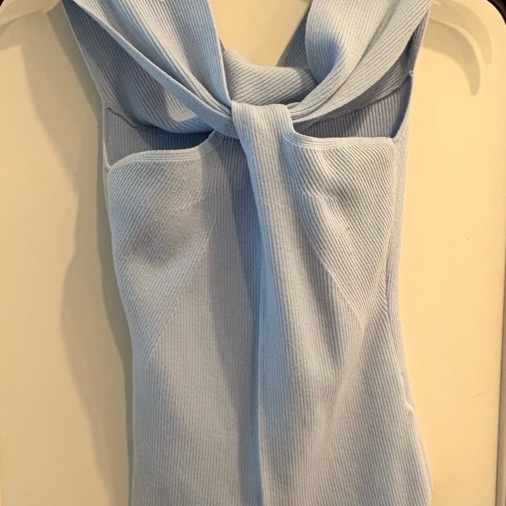 Bailey 44 Soft Blue Ribbed Top Size Small